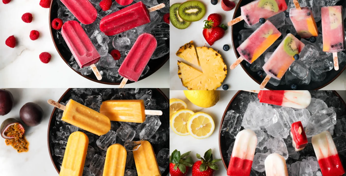 A colorful arrangement of fruit pops served at a Dubai event, adding a fresh and playful touch to the occasion.